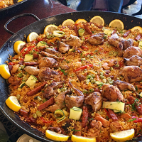 Paella served piping hot and bursting with flavour at Los Gatos